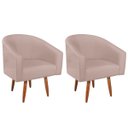 Ver imagem 1 de Kit 02 Poltronas Decorativas Sala de Estar Recepção Luiza Pés Palito Suede - Doce Sonho Móveis KIT 2