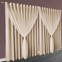 Ver imagem 1 de Cortina Miami Sala Quarto voal 7,00 x 2,50 Apartamento palha