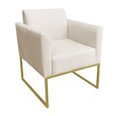 Ver imagem 4 de Kit 2 Poltronas Marisa Suede Bege Dourado D’Rossi