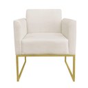 Ver imagem 3 de Kit 2 Poltronas Marisa Suede Bege Dourado D’Rossi
