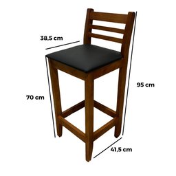Conjunto Bistrô Fixo Mesa 3 Banquetas Estofadas de Madeira Cor:mel - 6