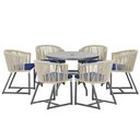 Ver imagem 1 de Mesa e 6 Cadeiras e Noronha Preto E10 Trama Original Rami