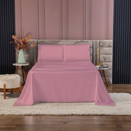 Kit Roupa de Cama 400 Fios Queen 4 Peças Toque de Cetim Cor:rosa - 2