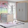 Quarto De Bebê Berço Guarda Roupa Infantil Cinza - 1
