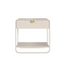 Ver imagem 4 de Mesa de Cabeceira 60cm 1 Gaveta Orgânica Pé Metal Luna Off White 28061