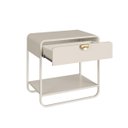 Ver imagem 5 de Mesa de Cabeceira 60cm 1 Gaveta Orgânica Pé Metal Luna Off White 28061