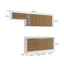 Ver imagem 4 de Armário de Cozinha Completa Garrafeiro 100% Mdf 260cm Branco/nogueira Celeste Kappesberg