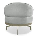 Ver imagem 4 de Poltrona Decorativa Andromeda Linho Bouclê Cinza Claro Base Giratória de Ferro - Pallazio