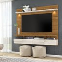 Ver imagem 2 de Rack com Bancada Suspensa e Painel Flora 1.8 p/ TV 60" Naturale/ Off White