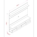 Ver imagem 3 de Rack com Bancada Suspensa e Painel Flora 1.8 p/ TV 60" Naturale/ Off White