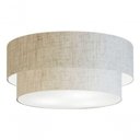 Ver imagem 3 de Plafon Duplo Cilíndrico Vivare Md-3021 Cúpula em Tecido 80x60cm - Bivolt Rustico-bege 127/220v