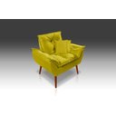 Ver imagem 1 de Poltrona Opala + 2 Almofadas Suede Amarelo- Modena Decor
