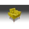 Poltrona Opala + 2 Almofadas Suede Amarelo- Modena Decor - 1