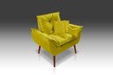 Ver imagem 1 de Poltrona Opala + 2 Almofadas Suede Amarelo- Modena Decor
