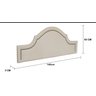 Cabeceira Casal Curva Luxo Estofada 140x60 - Suede Bege - Tachas Fume - 3