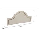 Ver imagem 3 de Cabeceira Casal Curva Luxo Estofada 140x60 - Suede Bege - Tachas Fume