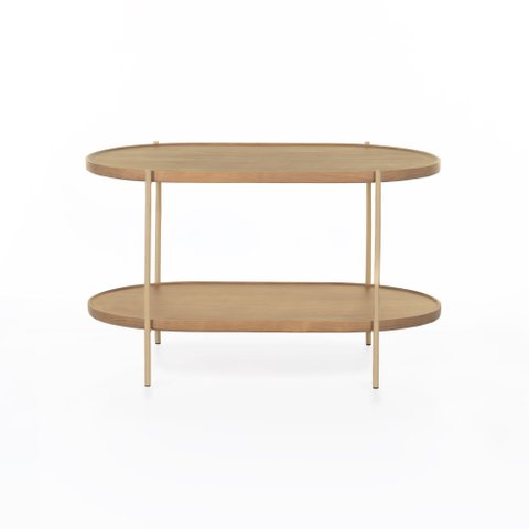 Mesa Lateral Cantik 79,5 Cm X 49,5 Cm Mel Escuro / Dourado