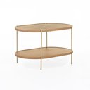 Ver imagem 3 de Mesa Lateral Cantik para Sala Pés em Metal 79,5cm x 49,5cm Mel Escuro Dourado  Casavee