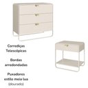 Ver imagem 2 de Conjunto Cômoda e Mesas de Cabeceira 28061x28068 5 Gavetas MDP Puxador Poliestireno Off White