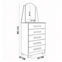 Ver imagem 5 de Cômoda para Quarto com Espelho 5 Gavetas 63cm Savona A04 Cinamomo Off White - Lyam Decor
