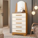 Ver imagem 1 de Cômoda para Quarto com Espelho 5 Gavetas 63cm Savona A04 Cinamomo Off White - Lyam Decor