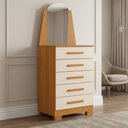 Ver imagem 3 de Cômoda para Quarto com Espelho 5 Gavetas 63cm Savona A04 Cinamomo Off White - Lyam Decor