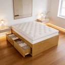 Ver imagem 7 de Cama Casal Queen Base Box Madeira Maciça com 4 Gavetas 160cm Líbano B07 Mel - Lyam Decor