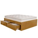 Ver imagem 1 de Cama Casal Queen Base Box Madeira Maciça com 4 Gavetas 160cm Líbano B07 Mel - Lyam Decor