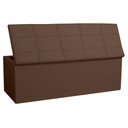 Ver imagem 3 de Kit Painel e Calçadeira Baú Queen 1,60m Roma Corano Marrom - Pallazio