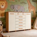Ver mais imagens de Cômoda Sapateira 2 Portas 7 Gavetas com Chave Riviera A04 Cinamomo Off White - Lyam Decor