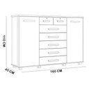 Ver imagem 5 de Cômoda Sapateira 2 Portas 7 Gavetas com Chave Riviera A04 Cinamomo Off White - Lyam Decor