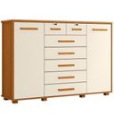 Ver imagem 1 de Cômoda Sapateira 2 Portas 7 Gavetas com Chave Riviera A04 Cinamomo Off White - Lyam Decor