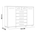 Ver imagem 4 de Cômoda Sapateira 2 Portas 7 Gavetas com Chave Riviera A04 Cinamomo Off White - Lyam Decor