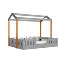 Ver imagem 4 de Cama Infantil Montessoriana Ágatha Casal com Led e Colchão Cinza-amêndoa
