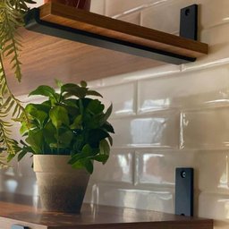 Suporte para Prateleira 25cm Mão Francesa Reforçada em L Aço Carbono Preto Evidence Dimec - 2