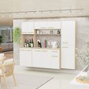 Ver imagem 1 de Cozinha Aura Completa Modulada 15mm Torre Quente Paneleiro - Dubai/branco