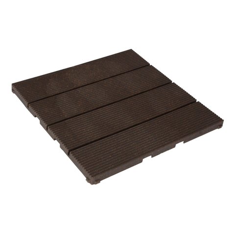 Deck Eco em Polipropileno Placa 30x30x1,5 cm Marrom/Madeira Organize