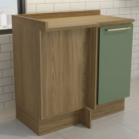 Armário de Cozinha Balcão de Canto 1 Porta 52x98cm com Tampo Botanic Kappesberg