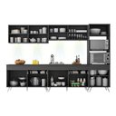 Ver imagem 3 de Armário De Cozinha Completa 5 Peças Com Leds Mp2014.898 Veneza Up Multimóveis Preto