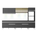 Ver imagem 2 de Armário De Cozinha Completa 5 Peças Com Leds Mp2014.898 Veneza Up Multimóveis Preto