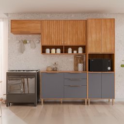 Cozinha Modulada 4 Peças com Torre Quente para Forno ou Microondas Divina - 1