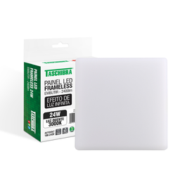 Painel de Led Taschibra Frameless Quadrado Embutir 24W Bivolt 3000K Luz Quente - 1