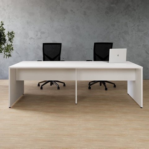 Conjunto Estação de Trabalho Pé Painel 240x120cm Branco Yescasa