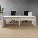 Ver imagem 1 de Conjunto Estação de Trabalho Pé Painel 240x120cm Branco Yescasa