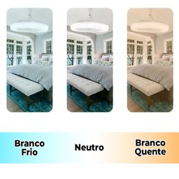 Ventilador de Teto Led Luzes Integradas com Controle Remoto 36w Branco - 2