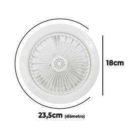 Ventilador de Teto Led Luzes Integradas com Controle Remoto 36w Branco - 5