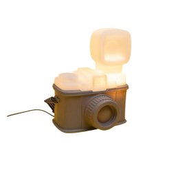 Luminária de Mesa Infantil Abajur Câmera Retrô Iluminada - Preto - Branco e Cinza - 1 Luminária de Mesa Infantil Abajur Câmera Retrô Iluminada - Preto - Branco e Cinza - 1