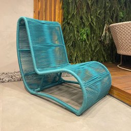 Poltrona Vegas, alumínio, corda náutica para jardim externa e interna Artdville - 4