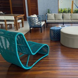 Poltrona Vegas, alumínio, corda náutica para jardim externa e interna Artdville - 7