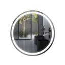 Ver imagem 1 de Espelho Redondo 50x50 cm Jateado LED 3 Cores Touch Moderno